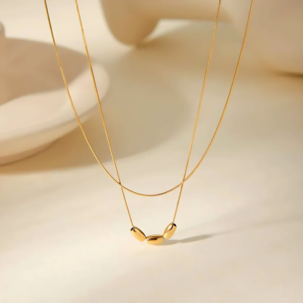 Geometric Snake Bone Chain Necklace - Mirellien Jewelry