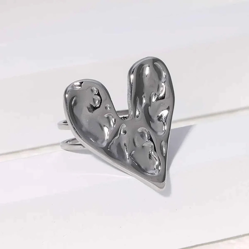Gold Plated Adjustable Heart Ring