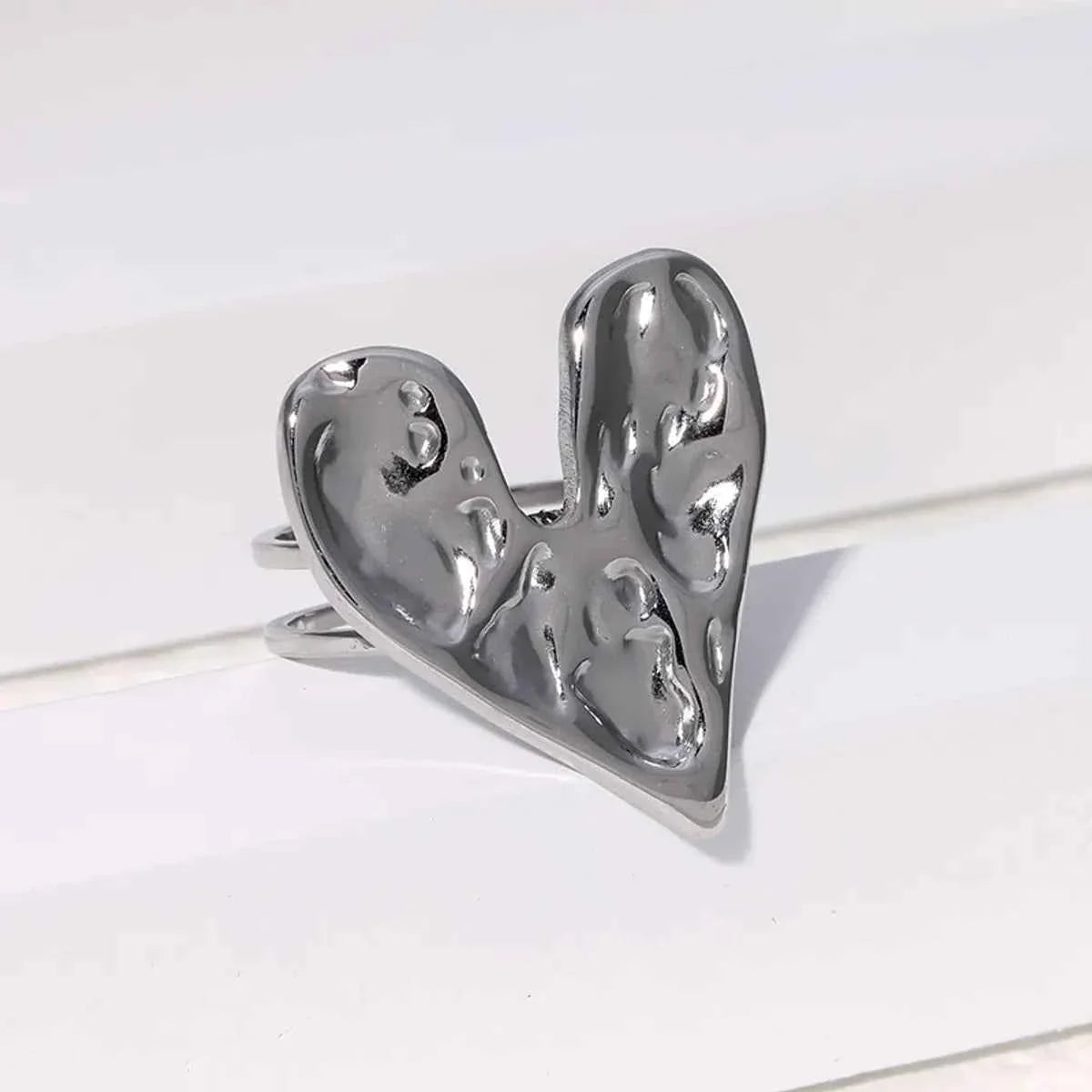 Gold Plated Adjustable Heart Ring