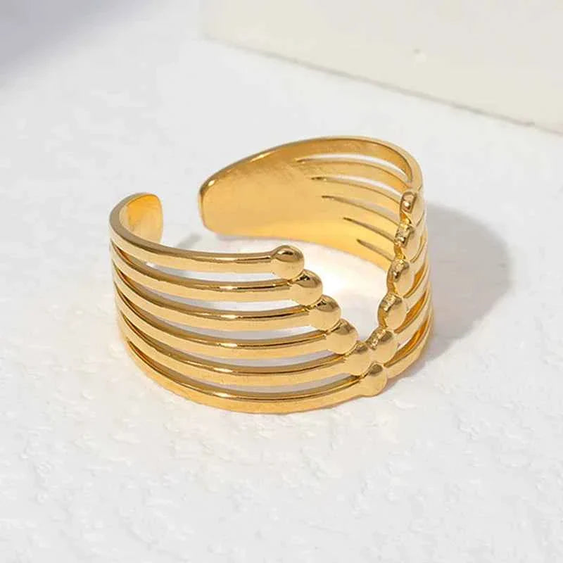 Gold Plated Adjustable Geometric Ring