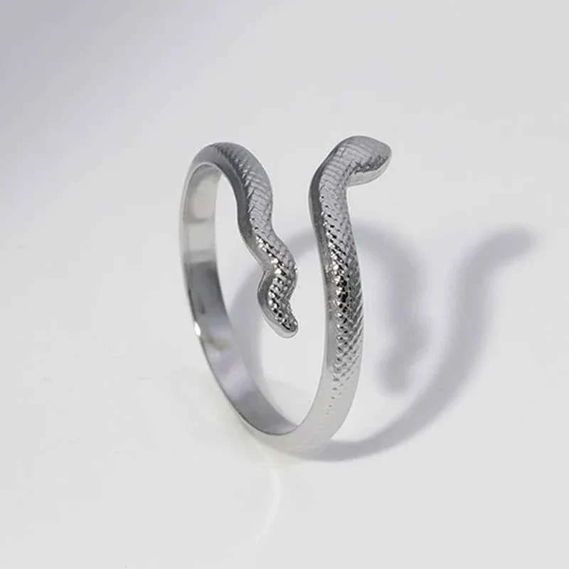 Titanium Steel Snake-Shaped Adjustable Ring