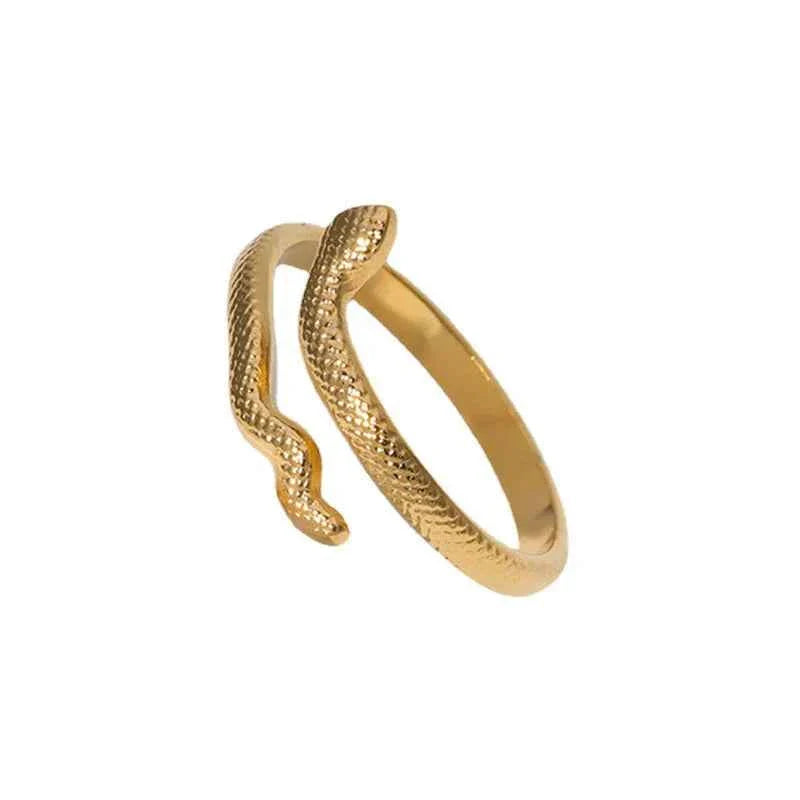 Titanium Steel Snake-Shaped Adjustable Ring