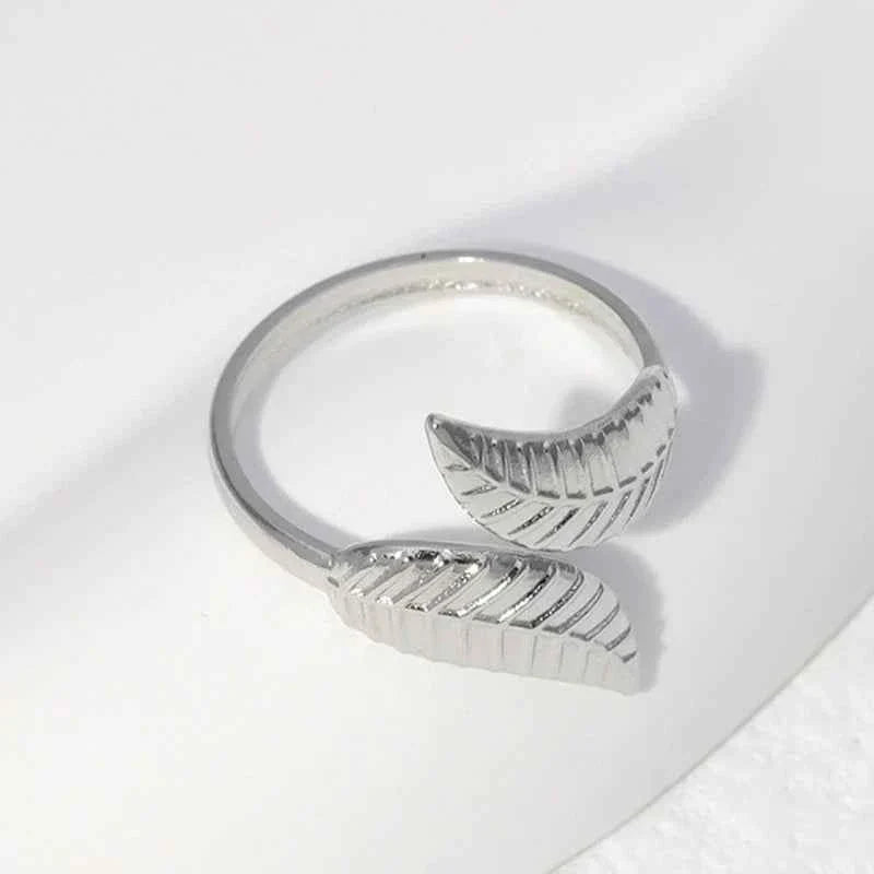 Gold Plated Adjustable Leaf Ring