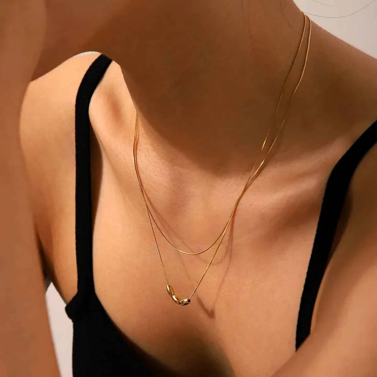Geometric Snake Bone Chain Necklace