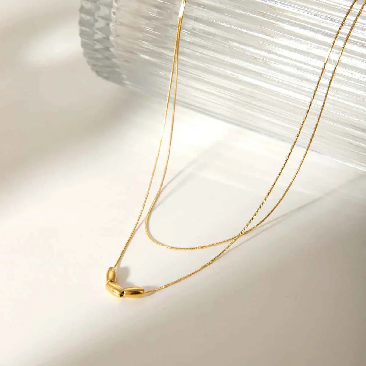 Geometric Snake Bone Chain Necklace